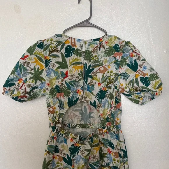 MELLODAY Green and White Tropical Midi Dress - Picture 4 of 11